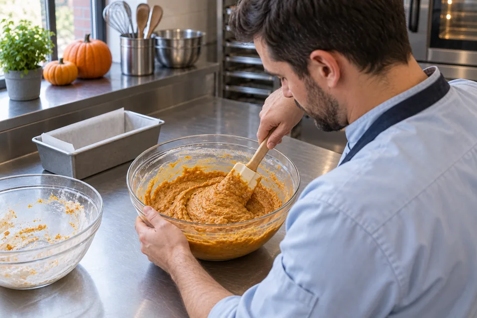 Pumpkin bread: combine.
