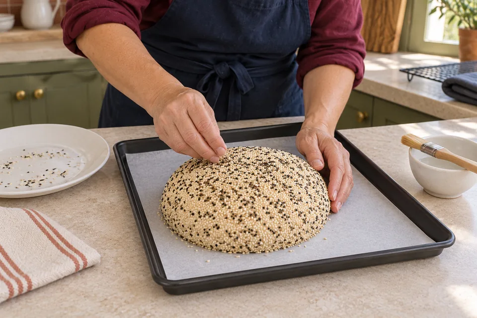 Mixed seeds cover the damp top and sides.